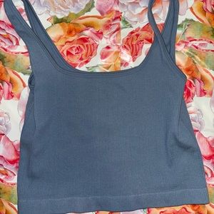 Blue Cropped Tank Top